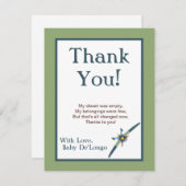 ヴィンテージ飛行機フラットサンキューカード サンキューカード (正面/裏面)