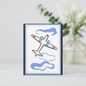 ヴィンテージ飛行機プリント ポストカード (スタンド正面)
