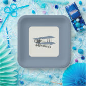 ヴィンテージ飛行機プレート ペーパープレート (パーティー)