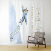 ヴィンテージ飛行機ベイビーシャワーバックドロップXL タペストリー (インサイチュ)