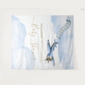 ヴィンテージ飛行機ベイビーシャワーバックドロップXL タペストリー (正面(横))