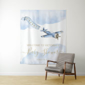 ヴィンテージ飛行機ベイビーシャワー背景 タペストリー (インサイチュ)