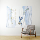 ヴィンテージ飛行機ベイビーシャワー背景 タペストリー (インサイチュ(横))