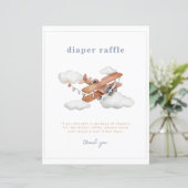 ヴィンテージ飛行機ベビーシャワーおむつラッフルサイン (スタンド正面)