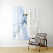 ヴィンテージ飛行機ベビーシャワーの背景 タペストリー (インサイチュ)