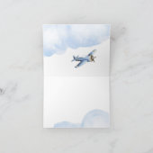 ヴィンテージ飛行機ベビーシャワーサンキューカード サンキューカード (内部)