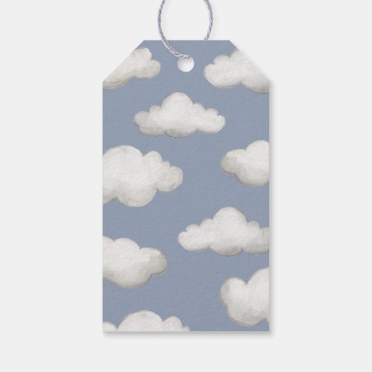 ヴィンテージ飛行機ベビーシャワーメッセージカード ギフトタグ (裏面)