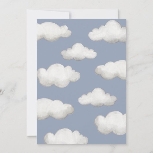 ヴィンテージ飛行機ベビーシャワー招待状 |男の赤ちゃん 招待状 (裏面)