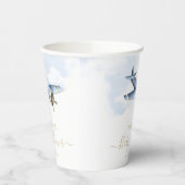 ヴィンテージ飛行機ベビーシャワー紙カップ 紙コップ (左)