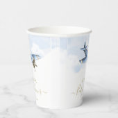 ヴィンテージ飛行機ベビーシャワー紙カップ 紙コップ (右)