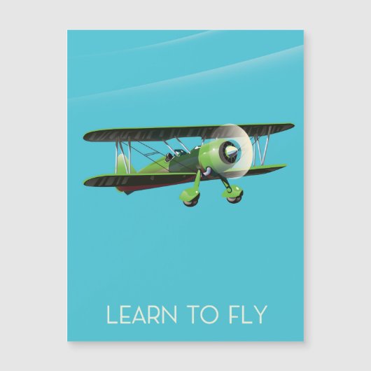 ヴィンテージ飛行機ポスター Lean To Fly (正面)
