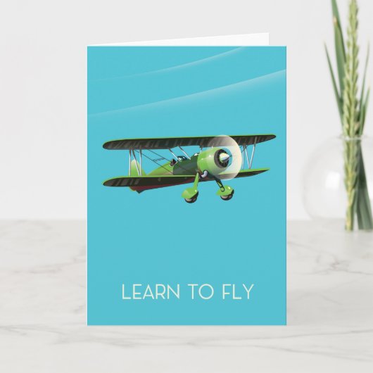 ヴィンテージ飛行機ポスター Lean To Fly シーズンカード (正面)