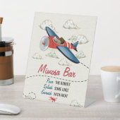 ヴィンテージ飛行機ミモサバードリンクパーティー標識 台座サイン (インサイチュ)