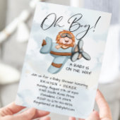 ヴィンテージ飛行機ライオンのベビーシャワー 招待状