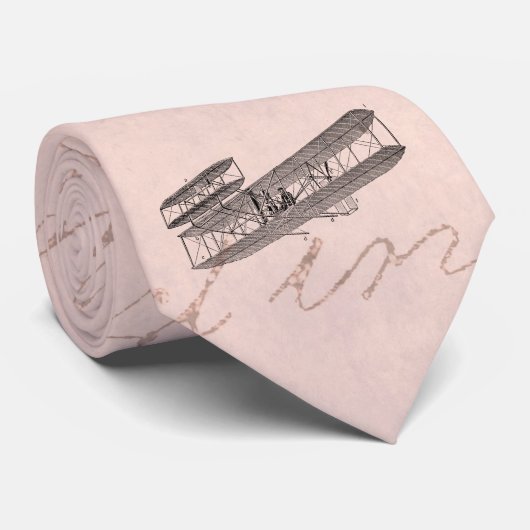 ヴィンテージ飛行機レトロ旧二面飛行機ピンク ネクタイ (ロール)