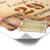 ヴィンテージ飛行機初誕生日マイルストーン記号 ポスター (角)