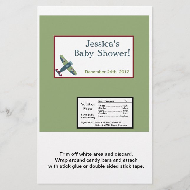 ヴィンテージ飛行機大型キャンディバーラッパー (正面)