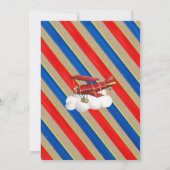 ヴィンテージ飛行機招待状、男の子のための最初の誕生日 招待状 (裏面)