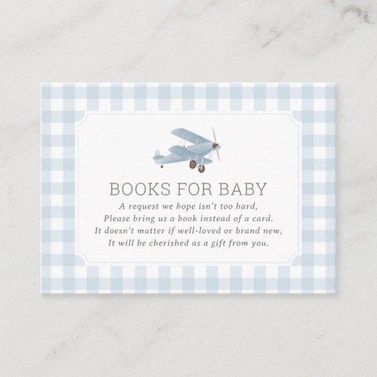 ヴィンテージ飛行機旅行赤ちゃんシャワーブックベビー エンクロージャーカード (正面)
