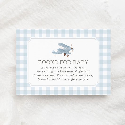 ヴィンテージ飛行機旅行赤ちゃんシャワーブックベビー エンクロージャーカード