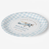 ヴィンテージ飛行機旅行1歳の誕生日 ペーパープレート (アングル)