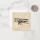 ヴィンテージ飛行機旧アンティーク飛行機イラストレーション ノートカード (正面/裏面インサイチュ)