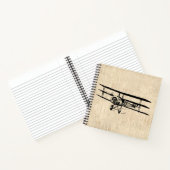 ヴィンテージ飛行機旧アンティーク飛行機イラストレーション ノートブック (内部)