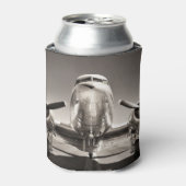 ヴィンテージ飛行機滑走路場面 缶クーラー (缶正面)