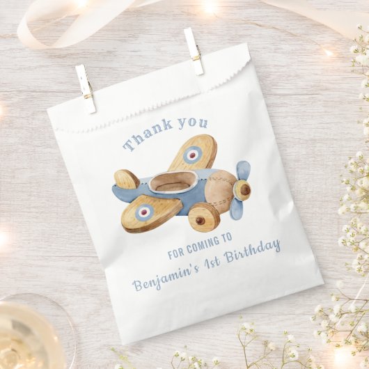 ヴィンテージ飛行機玩具誕生日好意バッグ フェイバーバッグ (クリップ留めされた状態)