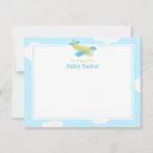 ヴィンテージ飛行機男児シャワー文房具 ノートカード (正面)