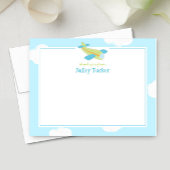 ヴィンテージ飛行機男児シャワー文房具 ノートカード