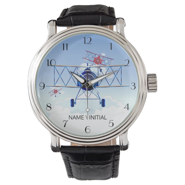 ヴィンテージ飛行機空力アビエーターパイロット展示会 腕時計 (正面)