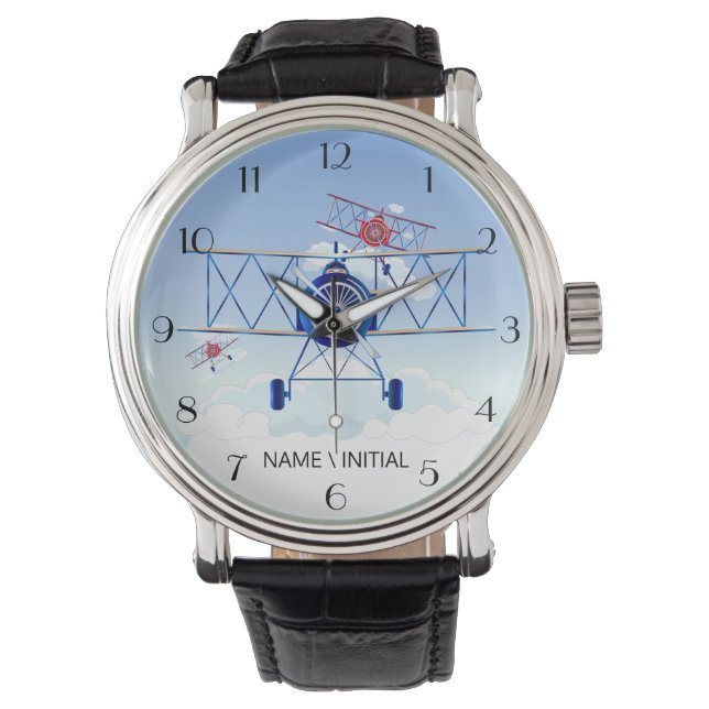 ヴィンテージ飛行機空力アビエーターパイロット展示会 腕時計 (正面)