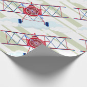 ヴィンテージ飛行機空力エアショー航空ストライプ機 ラッピングペーパー (角)