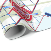 ヴィンテージ飛行機空力エアショー航空ストライプ機 ラッピングペーパー (ロールコーナー)