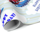 ヴィンテージ飛行機空力エアショー航空ストライプ機 ラッピングペーパー (ロールコーナー)