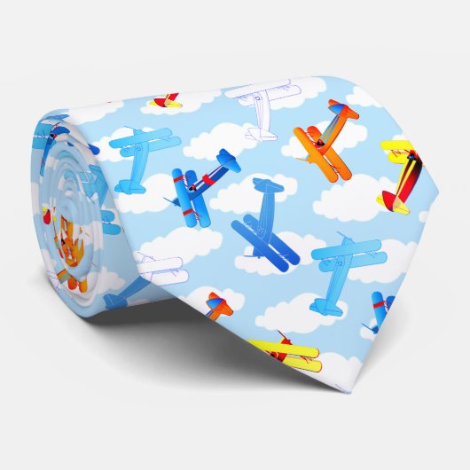 ヴィンテージ飛行機空力飛行士 ネクタイ (ロール)