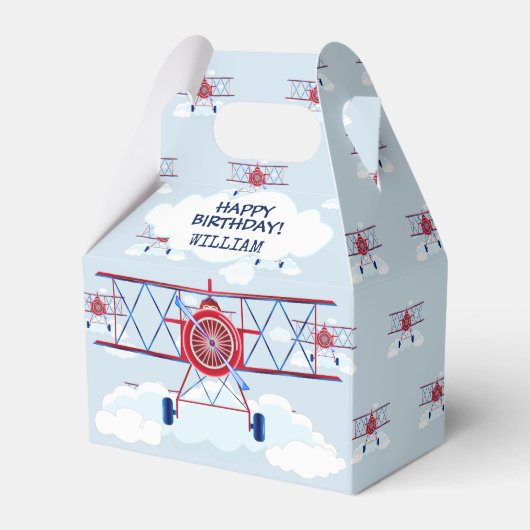 ヴィンテージ飛行機空力飛行機飛行士パーティー フェイバーボックス (正面サイド)