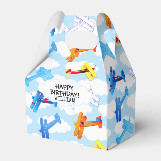ヴィンテージ飛行機空軍エアショー誕生日パーティー フェイバーボックス (正面サイド)