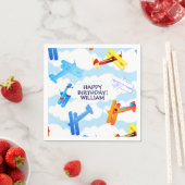 ヴィンテージ飛行機空軍飛行機誕生日会 スタンダードカクテルナプキン (インサイチュ)