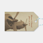 ヴィンテージ飛行機結婚式の引き出物ラベル ギフトタグ (正面(横))