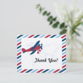 ヴィンテージ飛行機航空便ありがとう サンキューカード (スタンド正面)