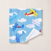 ヴィンテージ飛行機航空空力パイロット バスタオルセット (ウォッシュタオル)