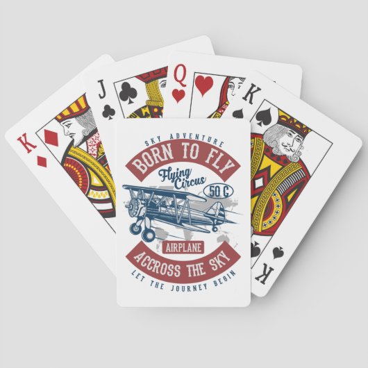 ヴィンテージ飛行機色 トランプ (裏面)