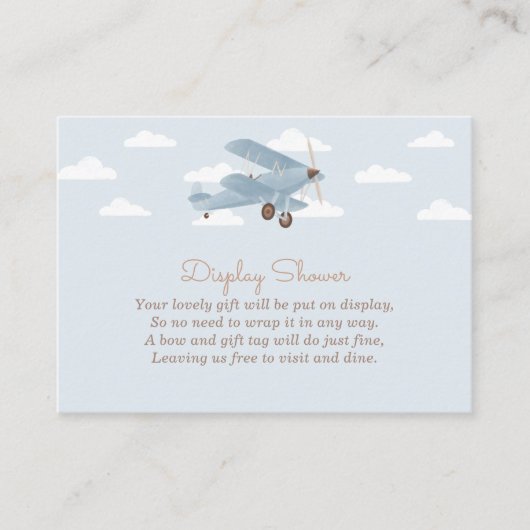 ヴィンテージ飛行機表示シャワーエンクロージャC エンクロージャーカード (正面)