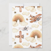 ヴィンテージ飛行機複葉機少年の誕生日パーティー 招待状 (裏面)