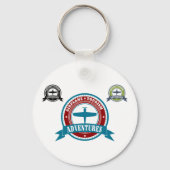 ヴィンテージ飛行機観光アドベンチャーロゴ航空 キーホルダー (正面)