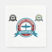 ヴィンテージ飛行機観光アドベンチャーロゴ航空 スタンダードランチョンナプキン (正面)