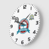 ヴィンテージ飛行機観光アドベンチャーロゴ航空 ラージ壁時計 (傾斜)