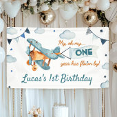 ヴィンテージ飛行機誕生日バナータイムフライ 横断幕